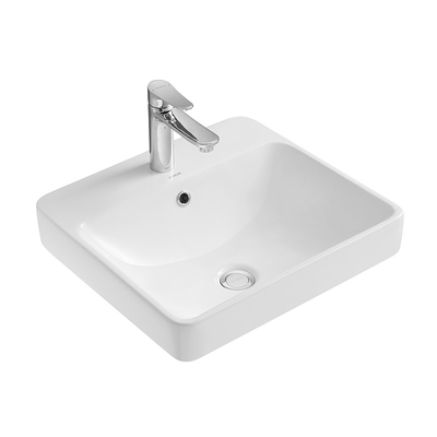 Ceramic White Counter Top Basin , Bathroom Rectangular Vanity Basin