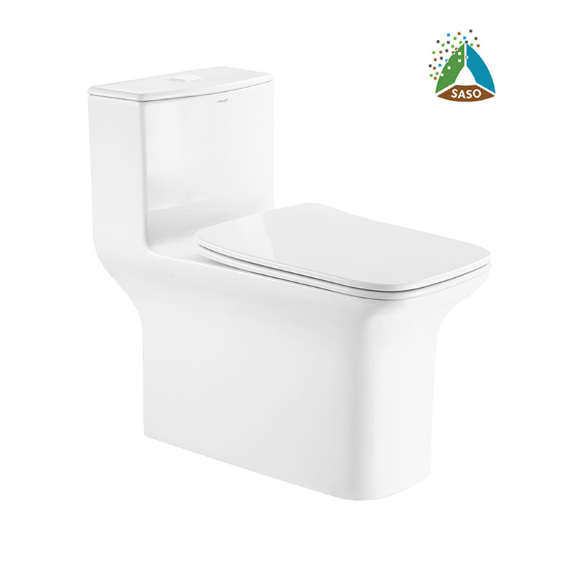 SASO One Piece Toilets , Siphonic Dual Flush Ceramic Toilet Bowl