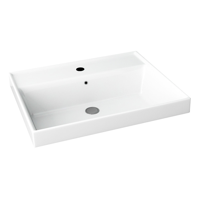 Countertop Basin Ceramic White Glazed Rectangular Wash Basins Bathroom Hotel Toilets WC